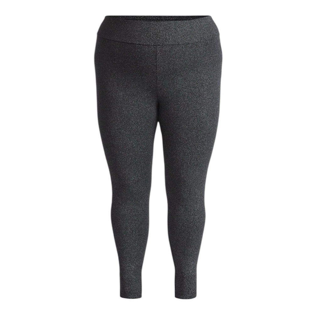 Terra & Sky Women's High Waist Ankle Glitter Leggings Plus Size 2X (20W-22W)